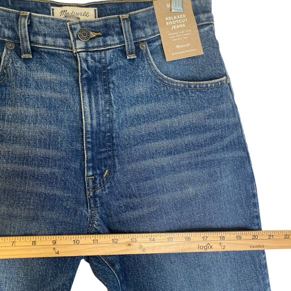 Madewell Relaxed Bootcut Jeans 29 Tall Blue Distressed High Rise Western Grunge - Picture 7 of 14